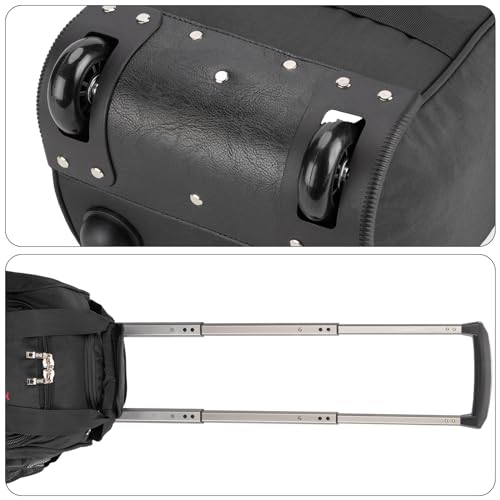 17x10x9 Inches Rolling Personal Item Under Seat Travel Bag Suitable For United Airlines, Not Suitcase, Rolling Travel Bag Design - color: Black