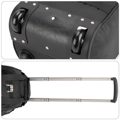 17x10x9 Inches Rolling Personal Item Under Seat Travel Bag Suitable For United Airlines, Not Suitcase, Rolling Travel Bag Design - color: Black