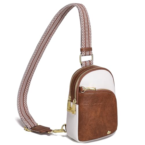 INICAT Small Travel Purse,Anti Theft Crossbody Bag for Women | RFID Blocking, 8 Card Slots,Secure Back Zipper Pocket,Sling Style - color: Beige Brown