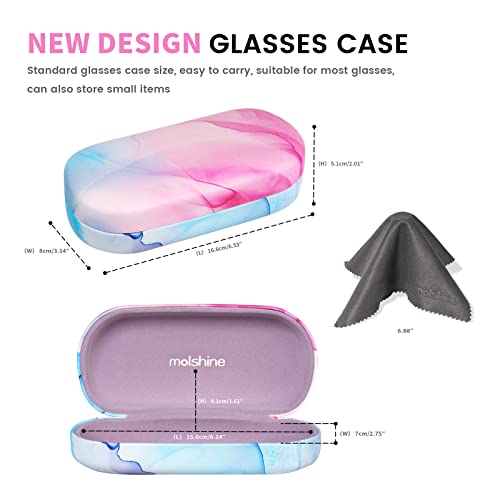 molshine Hard Shell Sunglasses Case,Classic Large Glasses Case for Women Men,Sunglass Eyeglasses - color: Pale Pinkish Purple