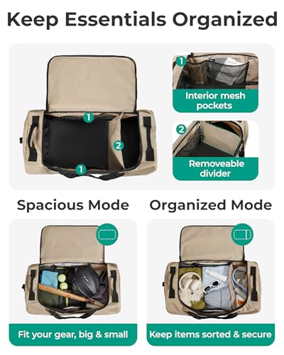 BAGSMART 83L Foldable Travel Bag, Large Duffle Bag Luggage for Travel - color: Dark Gray