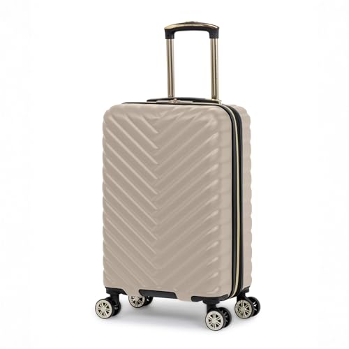 Kenneth Cole REACTION Madison Square Lightweight Hardside Chevron Expandable Spinner Luggage, Taupe, 2-Piece (20" Carry On + Sophie Backpack) - color: Taupe, size: 2-Piece (20" Carry On + Sophie Backpack)