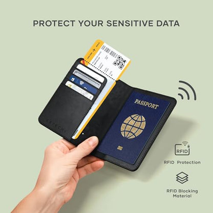 Satechi Passport Holder with Find My Tracking, 4-Slot Card Wallet, Black - color: Black