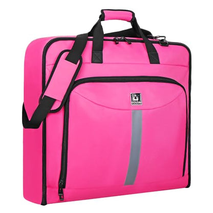 Goloni Garment Bag For Men Women Travel & Business,Hanging Clothes & Multiple Compartment,Waterproof Foldable Suit Bag Rose - color: Rose