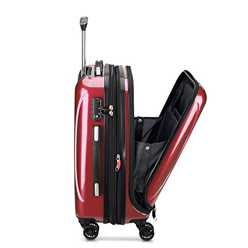 Delsey Luggage Helium Aero, International Carry On Luggage, 19", Front Pocket Hard Case Spinner Suitcase, Brick Red | Expandable Suitcase, Lightweight Hardside Polycarbonate, Four Spinner Wheels, Open Front Pocket, TSA Lock - color: Brick Red, size: Carry