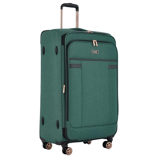 kensie Hudson Softside 3-Piece Spinner Luggage Set, Smoke Pine - color: Smoke Pine