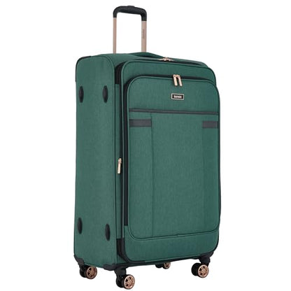 kensie Hudson Softside 3-Piece Spinner Luggage Set, Smoke Pine - color: Smoke Pine