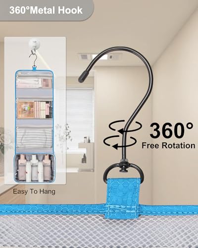 Relavel Travel Hanging Toiletry Bag for Women Men with Hanging Hook, Blue - color: 02 Blue, size: Large