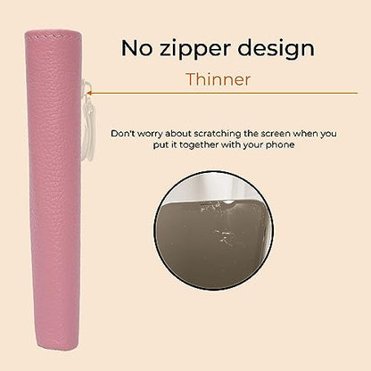 Bveyzi Ultra Slim Small RFID Wallet for Women, Leather Tiny Thin Bifold Pocket Ladies Wallet - color: Pink