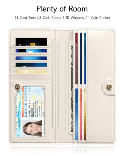 Womens Wallet, RFID Slim Wallet, Credit Card Holder Purse, Leather Bifold - color: Fine Cat