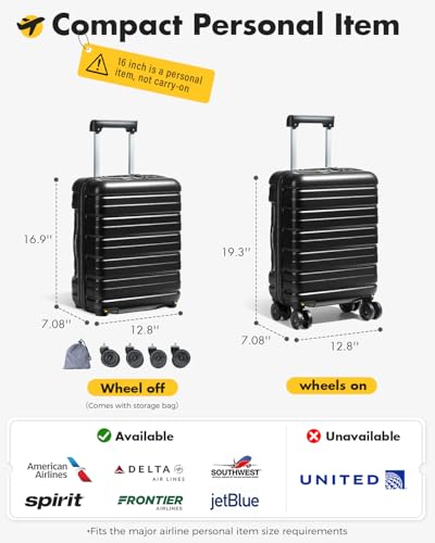 Lekesky 18 Inch Expandable Carry On Luggage Airline Approved, Black - color: B-Black, size: 18 Inch