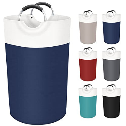 BlissTotes 90L Laundry Basket, Freestanding Collapsible Hamper, Blue - color: Blue, size: 90L