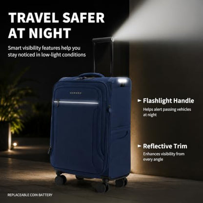 Verage Toledo Carry On Luggage Softside Expandable Suitcase with Spinner Wheel (20-Inch, Navy) - color: Navy, size: Carry-On 20-Inch