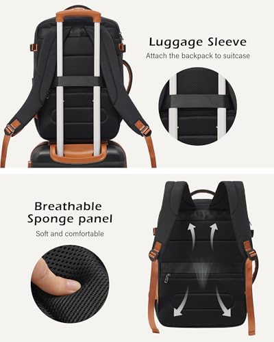 LONG VACATION Luggage Sets, 3 Piece, 20 Inch Carry On Hardshell Suitcase - color: BLACK-BROWN, size: 3-Piece Set (20-Inch BP-2/TB)
