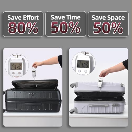 Kaleenie 2 PCS 20/29 Luggage Sets, 20” Cabin Luggage 29” Side Open Suitcase - color: Dark Black, size: 20/29 Set