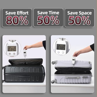 Kaleenie 2 PCS 20/29 Luggage Sets, 20” Cabin Luggage 29” Side Open Suitcase - color: Dark Black, size: 20/29 Set