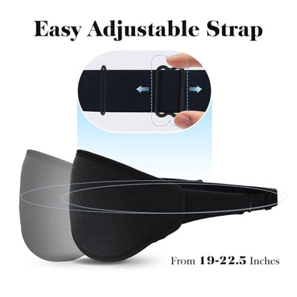 Fygrip 3D Eye Mask Sleep Mask for Men & Women, Black - color: Black