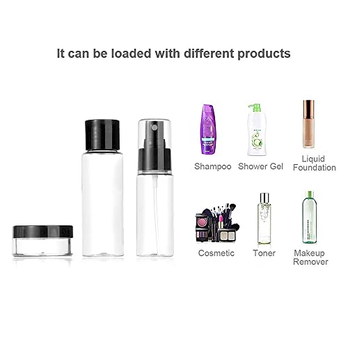 Vitog 11 PCS Travel Bottles Kit, TSA Approved Leak Proof Containers - color: black