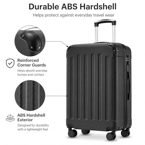 YOETEY 3-Piece Carry-On Set with Tote and Toiletry Bags, Black - color: Black, size: 3-Piece Set