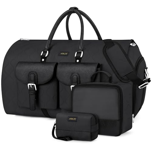 Garment Bag for Travel Convertible Carry on Travel Duffel Bag for Men Women - color: A03-Black