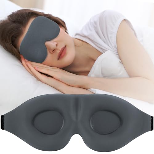 ZGGCD Sleep Mask for Side Sleeper, Light Blocking Eye Mask for Women Men | 3D Contoured Night Blindfold, Luxury Sleeping Eye Cover, Adjustable Strap, Eyeshade for Travel Nap, Flight Essentials, Grey - color: Grey