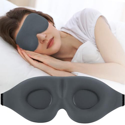 ZGGCD Sleep Mask for Side Sleeper, Light Blocking Eye Mask for Women Men | 3D Contoured Night Blindfold, Luxury Sleeping Eye Cover, Adjustable Strap, Eyeshade for Travel Nap, Flight Essentials, Grey - color: Grey