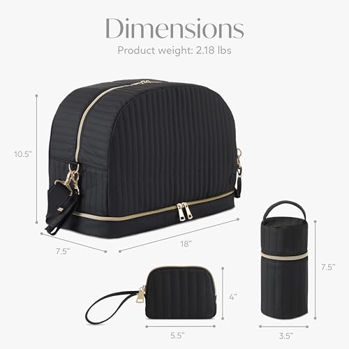 Hannah&Sophia Unisex Kids Hannah & Sophia Weekender 5pc Diaper Bag Set - color: Midnight Black