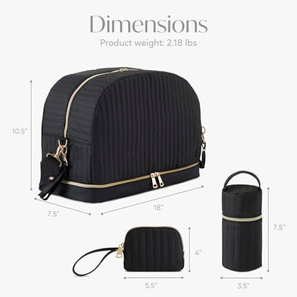 Hannah&Sophia Unisex Kids Hannah & Sophia Weekender 5pc Diaper Bag Set - color: Midnight Black