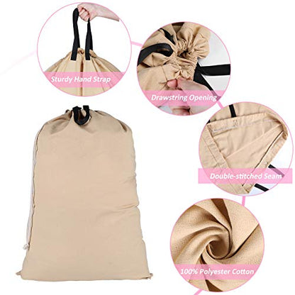 SWISSELITE Heavy Duty Laundry Bag, Large Travel Dirty Clothes Bag - color: Khaki
