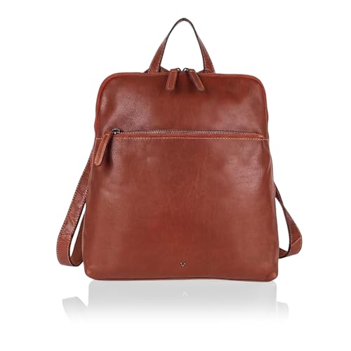 Genuine Leather Backpack for Women, 12.5 Inch, Tan - color: Tan