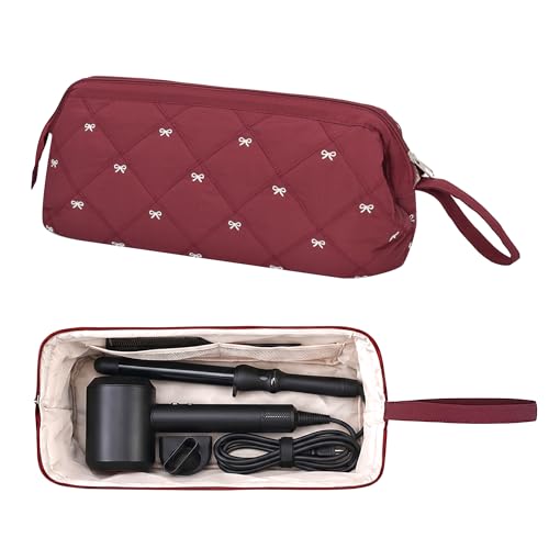 TeeYee Hair Tools 다이슨 에어랩 퀼트 세면도구 가방용 여행 가방 - color: 와인보우