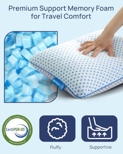Small Cooling Memory Foam Travel Pillows for Airplanes, Camping, 2 Pack - size: 2 Pack S - 16 x 12 Inch