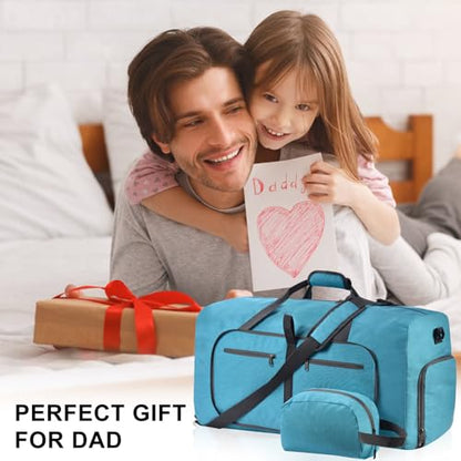 Felipe Varela Foldable Duffle Bag for Travel Weekend Overnight Gym Camping - color: B MintGreen, size: 65L