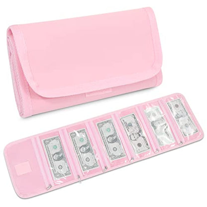 Money Organizer with Zipper,Cash Envelopes Budget Binder - color: Pink