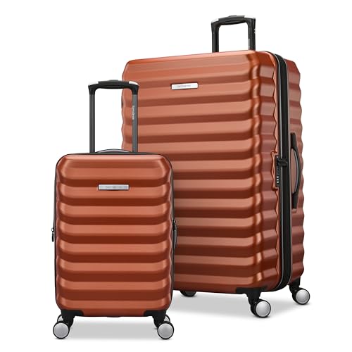 Samsonite 단단한 양면 50.8cm(20인치) 경량 휴대용 확장 가능한 엘리먼트 슈트케이스: 내구성, 360개의 스피너 휠, 조절 가능한 텔레스코픽 핸들, TSA 승인 잠금 장치, 구리 오렌지, 엘리먼트 하드사이드 - color: 구리 오렌지, size: 2-Piece Set (20"/28")