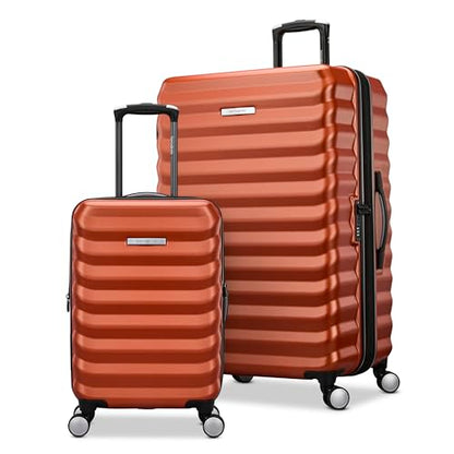 Samsonite 단단한 양면 50.8cm(20인치) 경량 휴대용 확장 가능한 엘리먼트 슈트케이스: 내구성, 360개의 스피너 휠, 조절 가능한 텔레스코픽 핸들, TSA 승인 잠금 장치, 구리 오렌지, 엘리먼트 하드사이드 - color: 구리 오렌지, size: 2-Piece Set (20"/28")