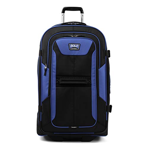 Travelpro Bold Softside Checked Rollaboard, Blue/Black, 28-Inch - color: Blue/Black, size: Checked-Large 28-Inch