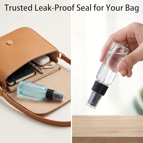 Small Travel Spray Bottles, 2 PCS 1 oz Mini Spray Bottles - Fine Mist Spritzer for Perfume, Sanitizer, Art & Plants, TSA Approved Leak-Proof Refillable Bottles