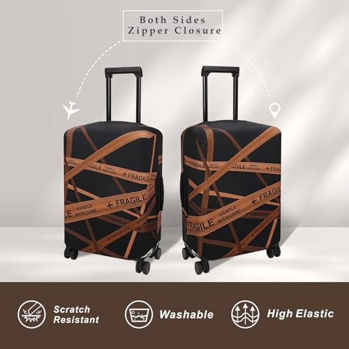 Explore Land Travel Luggage Cover Fits 31-32 inch Case (Gold Fragile, XL) - color: Gold Fragile, size: XL