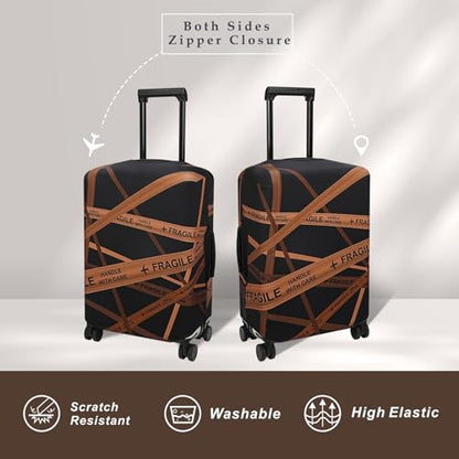 Explore Land Travel Luggage Cover Fits 31-32 inch Case (Gold Fragile, XL) - color: Gold Fragile, size: XL