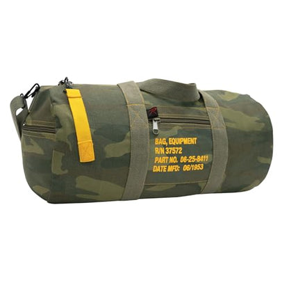 Rothco Canvas Equipment Bag, Heavyweight Cotton Carryall - color: Woodland Camo, size: 24 Inches