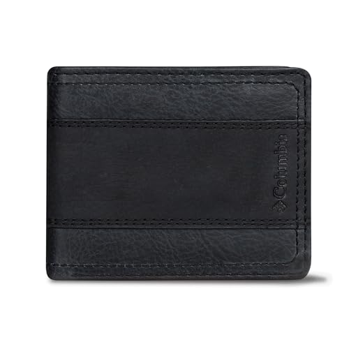 Columbia Mens RFID Slim Bifold Wallet With ID Window Black Two Tone - color: Black Two Tone