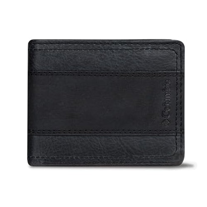 Columbia Mens RFID Slim Bifold Wallet With ID Window Black Two Tone - color: Black Two Tone