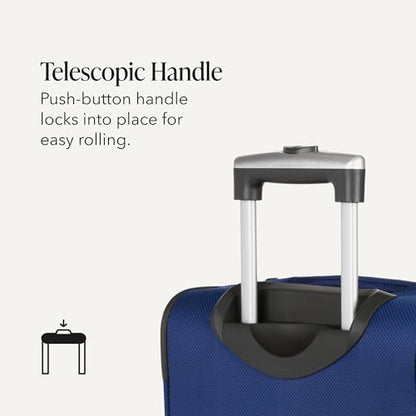 SwissGear Sion Carry-On Spinner Luggage, Softside Expandable, Lightweight Suitcase, Blue, 22.75-Inch - color: Blue, size: Carry-On