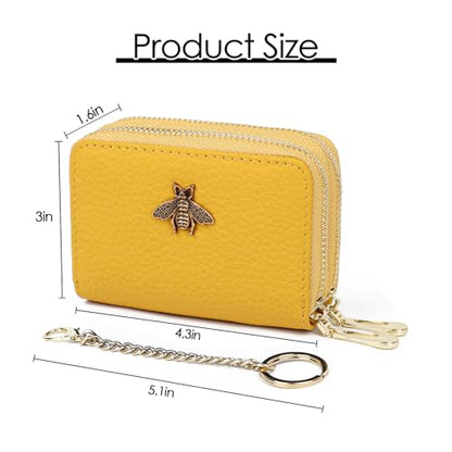 imeetu RFID Credit Card Holder, Small Card Wallet Women, Leather Card Case - color: Max - Yellow, size: Max