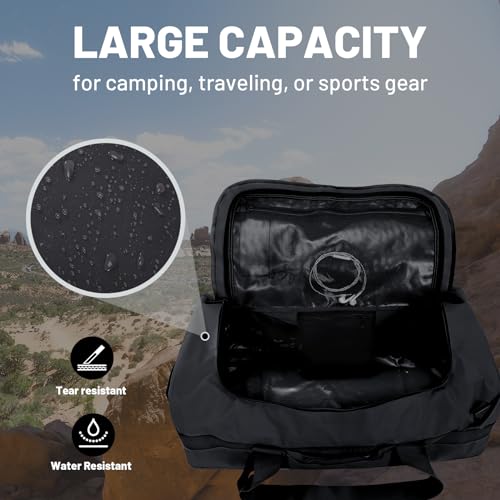 MIER 40L/60L/90L Water Resistant Backpack Duffel, Heavy Duty Duffle Bags - color: Black, size: 60l
