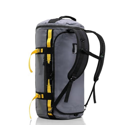Haimont Heavy Duty Convertible Travel Duffel Backpack, Grey, 60L - color: Grey, size: 60L