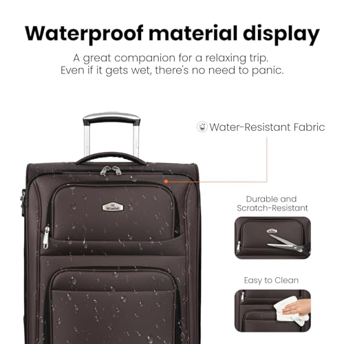 Softside Luggage Sets 2 Piece(20/26in),Expandable 15% - color: Coffee, size: 2-Piece Set (20"/26'')