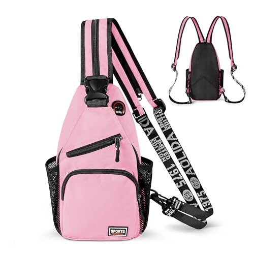 Geestock Convertible Sling Bag Crossbody Backpack for Women Men, Pink - color: Pink, size: Small