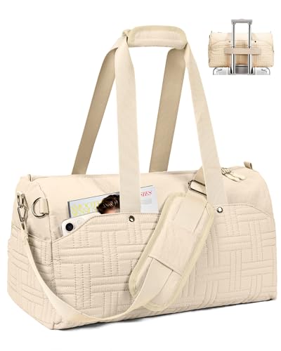 Carry On Travel Bag for Women, Personal Item Weekender, Beige - color: Beige